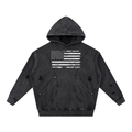 Snow Washed Distressed Panel Pocket Hoodie