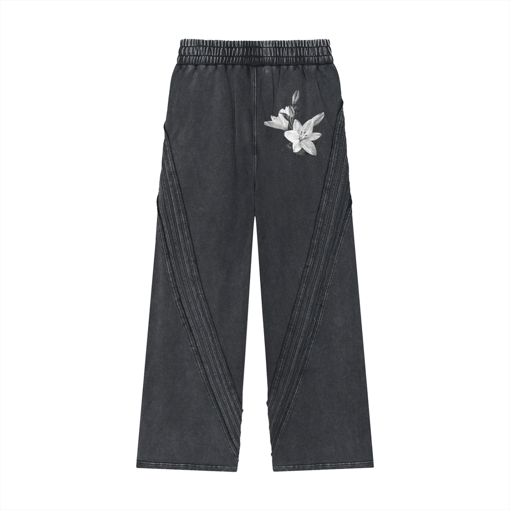 Snow Washed Tape Raw Edge Sweatpants