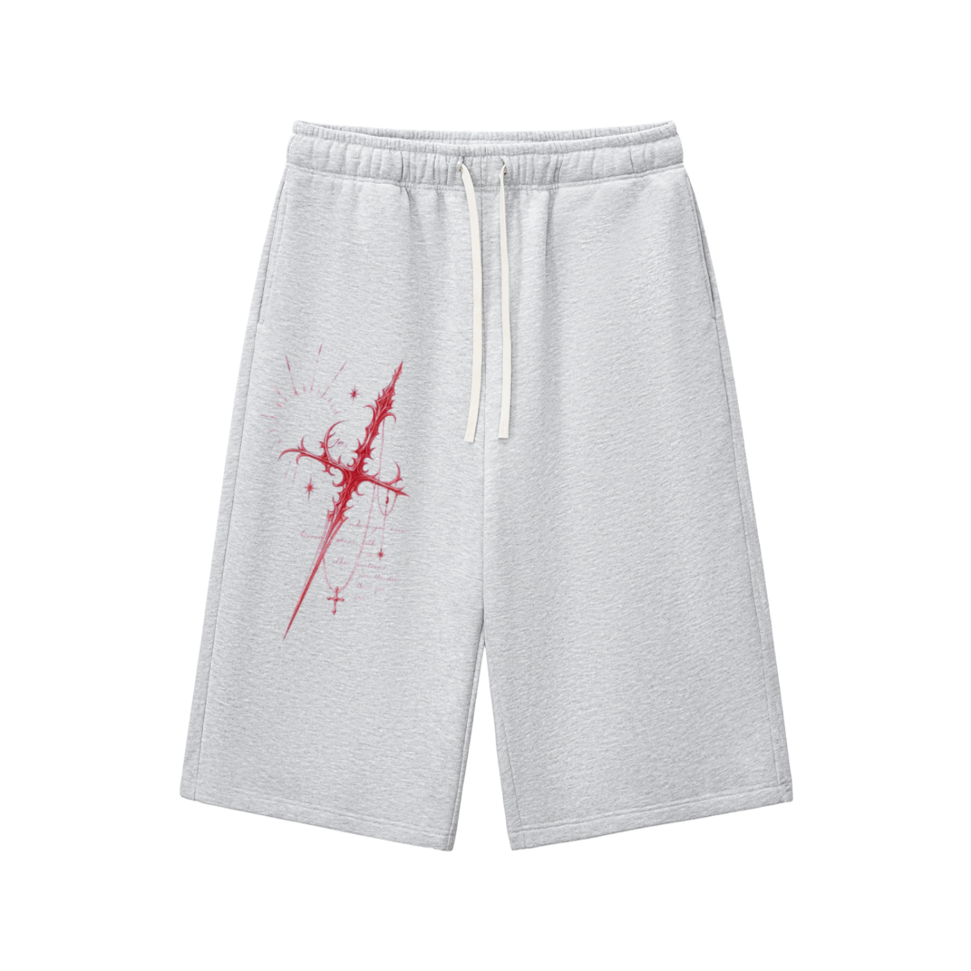 Relaxed Drawstring Three-quarter Sweatpants