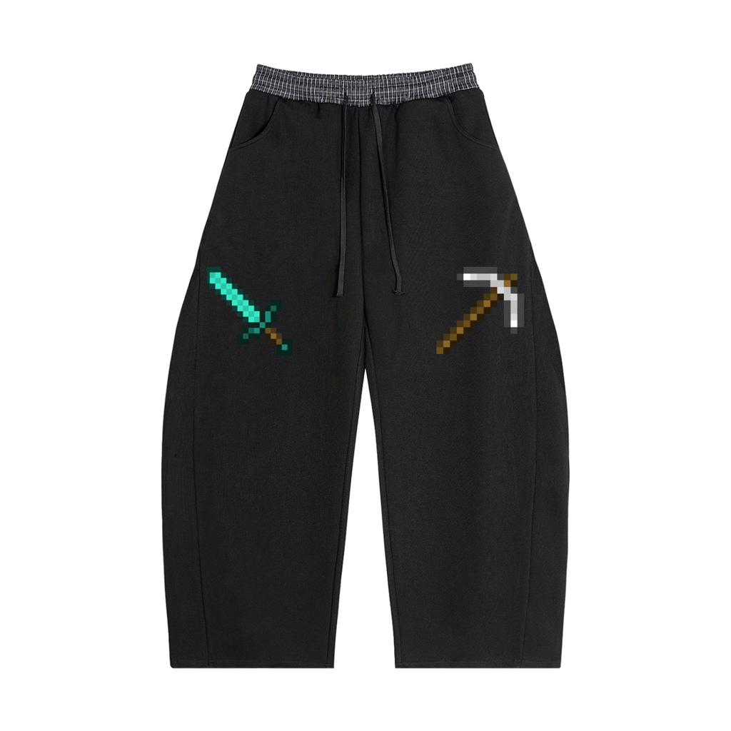 Plaid Waistband Barrel Sweatpants