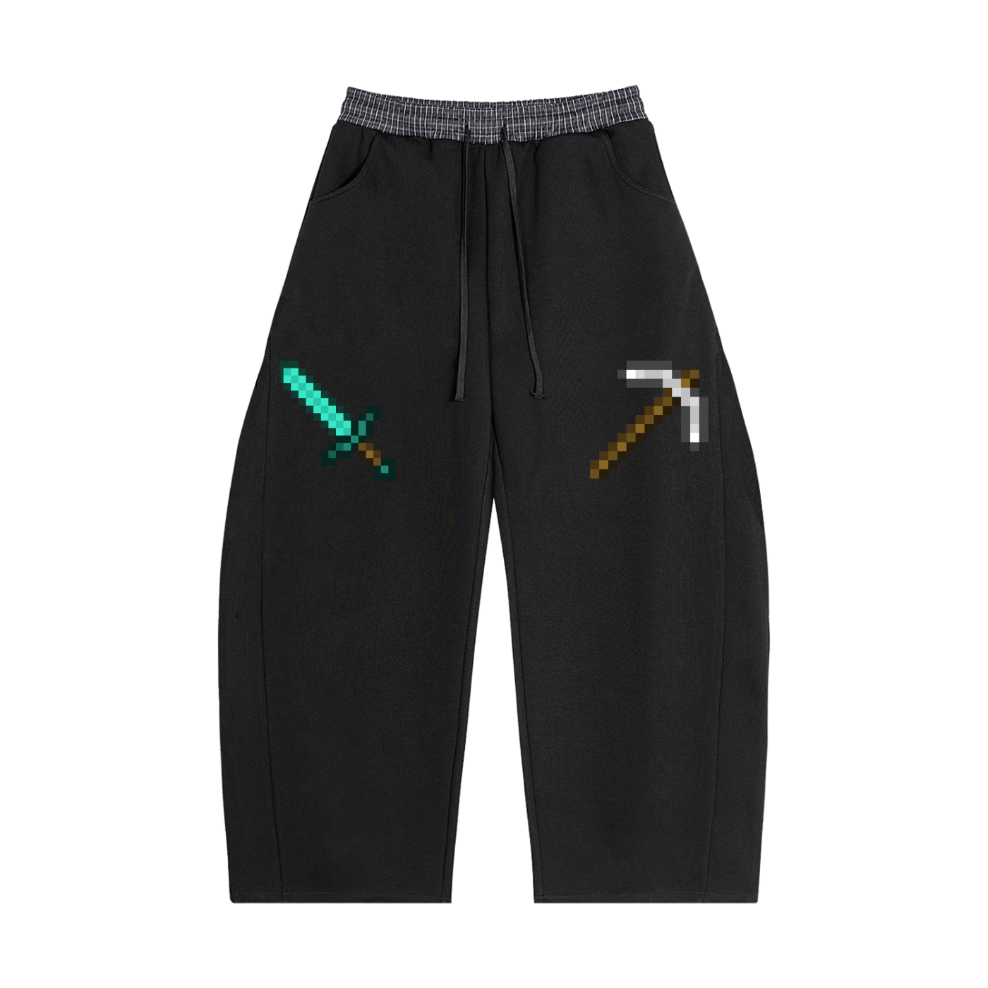 Plaid Waistband Barrel Sweatpants