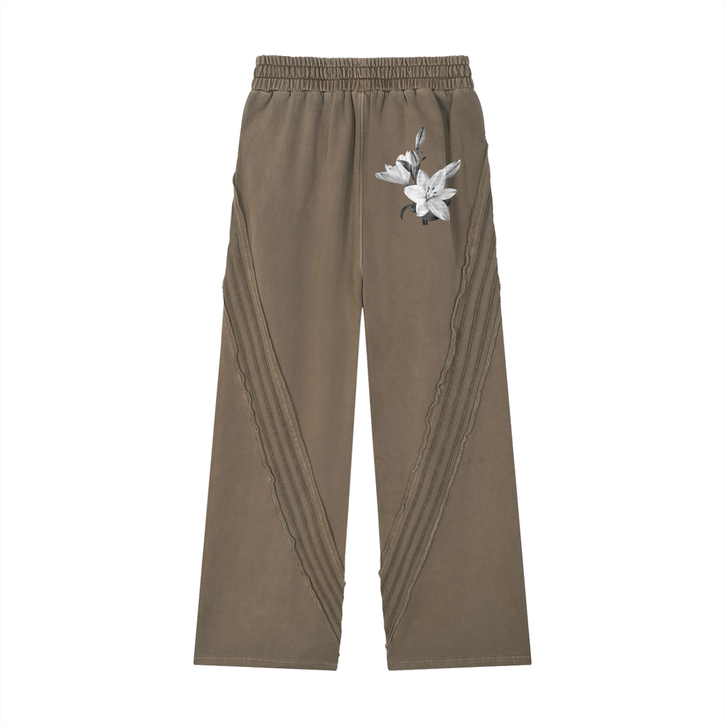 Snow Washed Tape Raw Edge Sweatpants